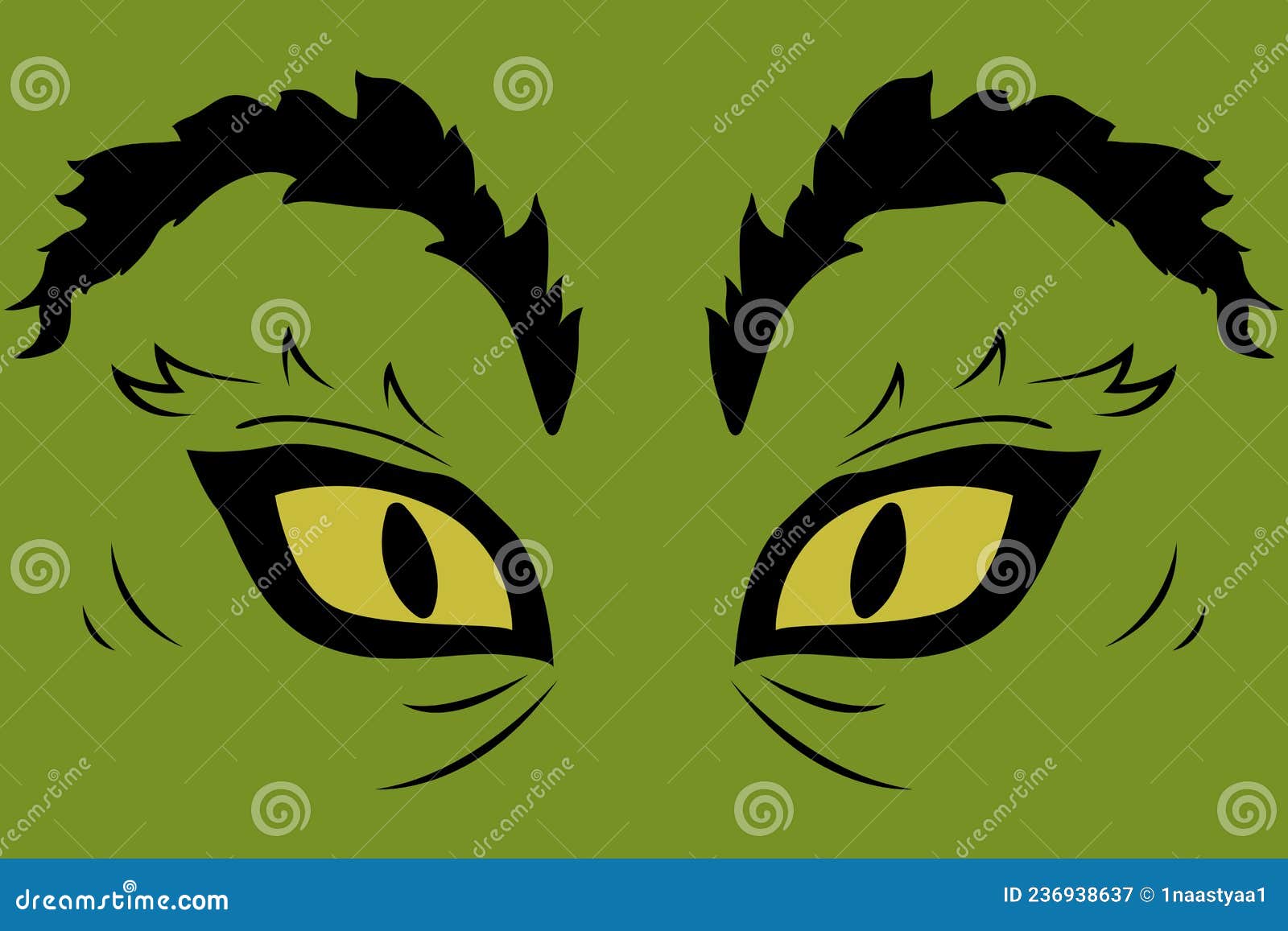 grinch eyes with a cheerful grin, silhouette, grinch face outlines, background, grinch